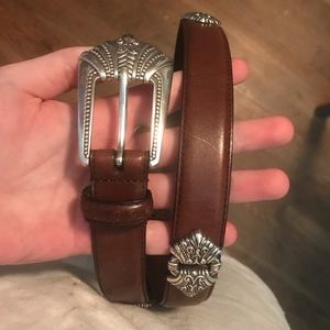 Brown Leather belt with Gorgeous Silver Details
